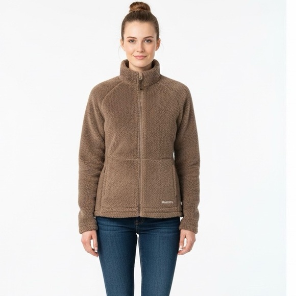 Marmot Jackets & Blazers - Marmot Furry Fleece Full Zip Jacket Tan/ Taupe Brown Tone S